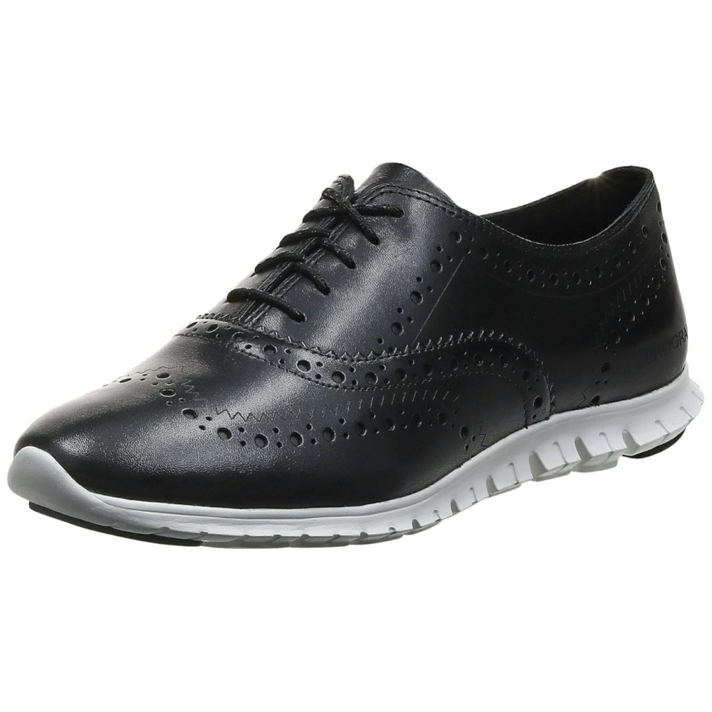 Cole Haan Black Leather Oxford with White Sole